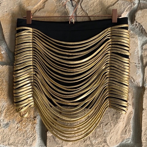 Ellison Dresses & Skirts - 🍂 Ellison Gold & Black Band Skirt 🍂